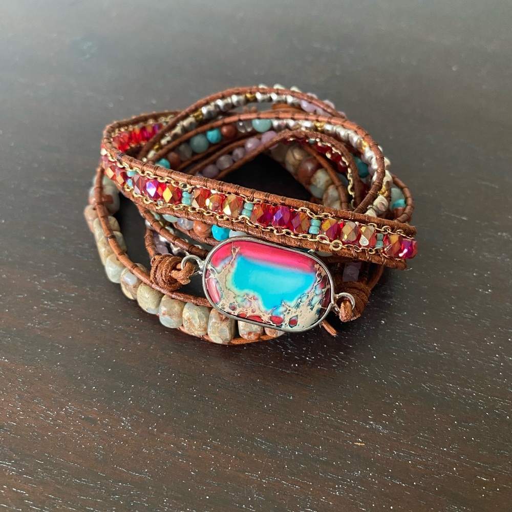 Bohemian Multicolor Beaded Wrap Bracelet